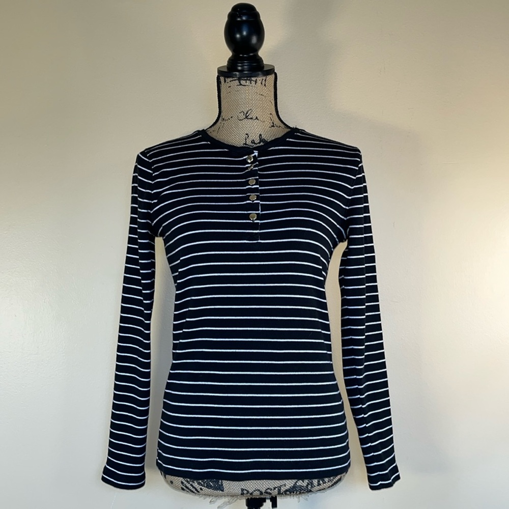 Ralph Lauren Striped Long Sleeve Henley Shirt